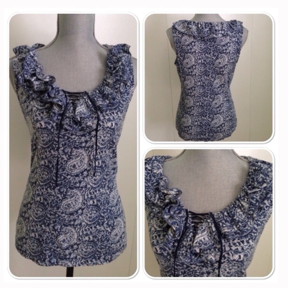 Lauren Ralph Lauren paisley print top size PM - Picture 5 of 6